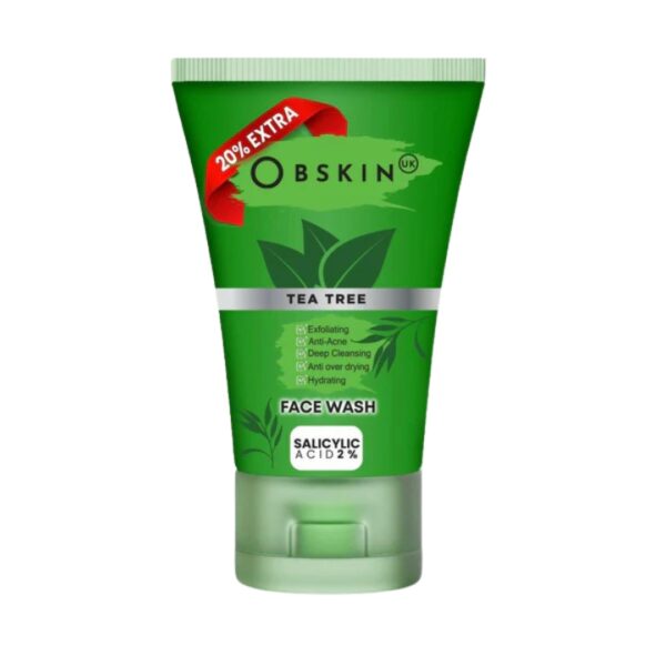 ObskinUK Tea Tree + Salicylic Acid Deep Clean Facewash – 100ml | For Acne, Pimples & Oily Skin | By Ooyestore