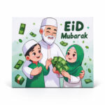 Eid Mubarak Family Love Canvas – Islamic Festive Envelope