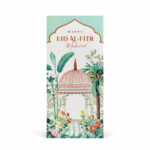 Premium Happy Eid al-Fitr Mubarak Eidi Envelope – Elegant Floral Mosque Theme Cash Gift Cover