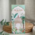 Premium Happy Eid al-Fitr Mubarak Eidi Envelope – Elegant Floral Mosque Theme Cash Gift Cover - Image 2