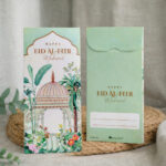Premium Happy Eid al-Fitr Mubarak Eidi Envelope – Elegant Floral Mosque Theme Cash Gift Cover - Image 3