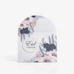Modern Grey Floral Eid Mubarak Envelope – Minimalist Premium Eidi Cover