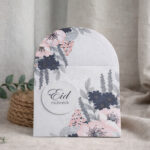 Modern Grey Floral Eid Mubarak Envelope – Minimalist Premium Eidi Cover - Image 2