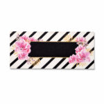 Black Stripes with Pink Floral Premium Envelope