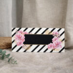 Black Stripes with Pink Floral Premium Envelope - Image 2