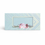 Pastel Blue Floral Frame Premium Envelope