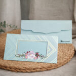 Pastel Blue Floral Frame Premium Envelope - Image 3