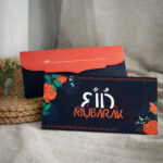Navy Blue Arabic Calligraphy Premium Eid Envelope (10PCS) - Image 3